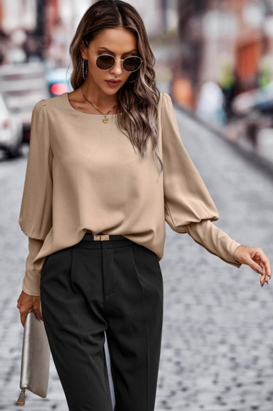 Damen Bluse – Satin-Look mit stilvoller Eleganz