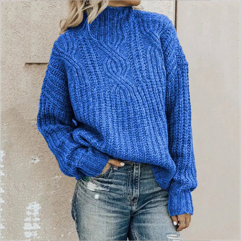 Damen Grobstrickpullover – Kuscheliger Pullover mit Zopfmuster3