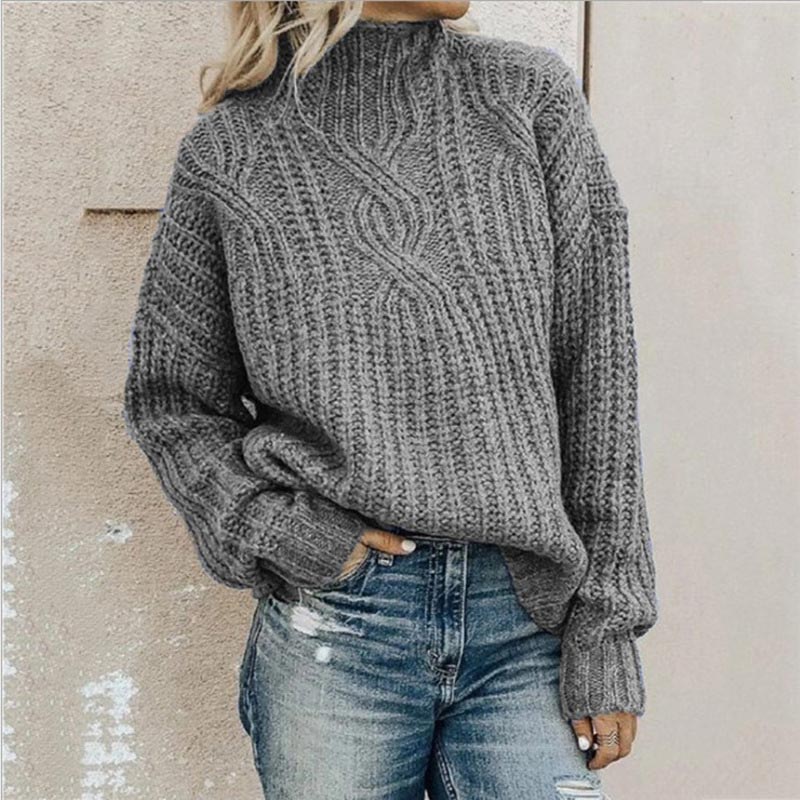 Damen Grobstrickpullover – Kuscheliger Pullover mit Zopfmuster2