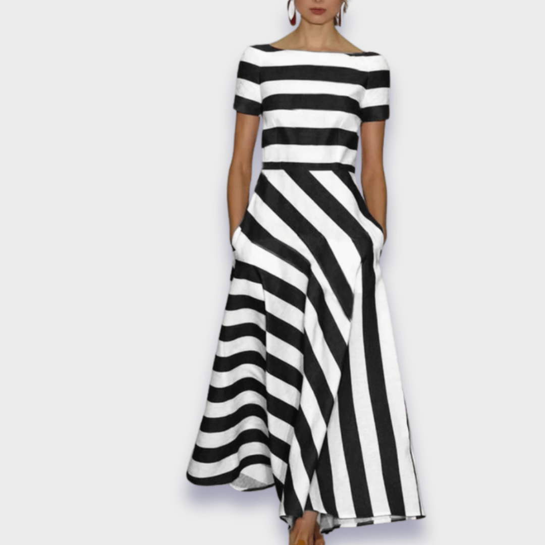 Damen Kleid – Handgefertigter Maxistil mit sommerlichen Streifen