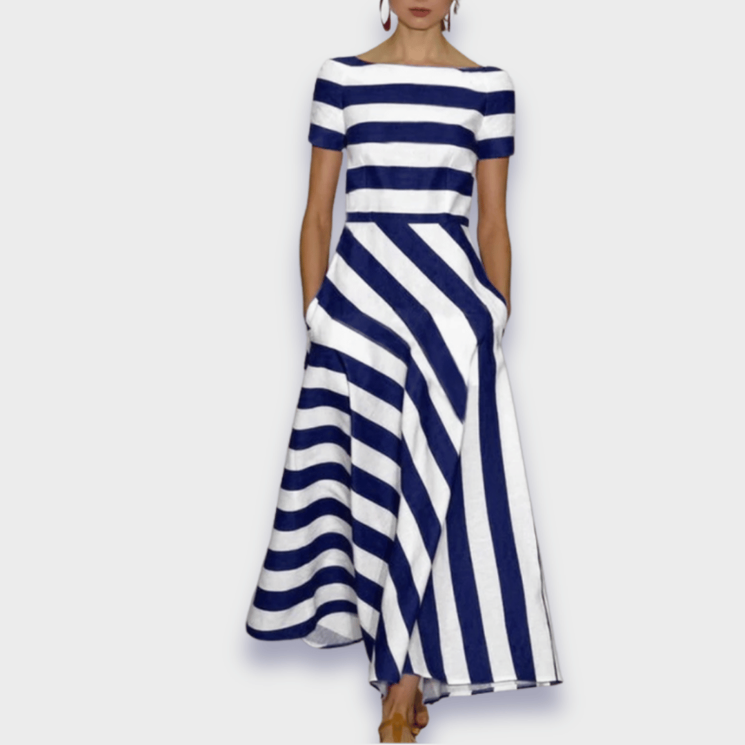 Damen Kleid – Handgefertigter Maxistil mit sommerlichen Streifen