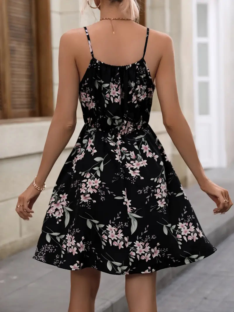 Damen Kleid – Sommerliches Urlaubskleid mit Blumendruck