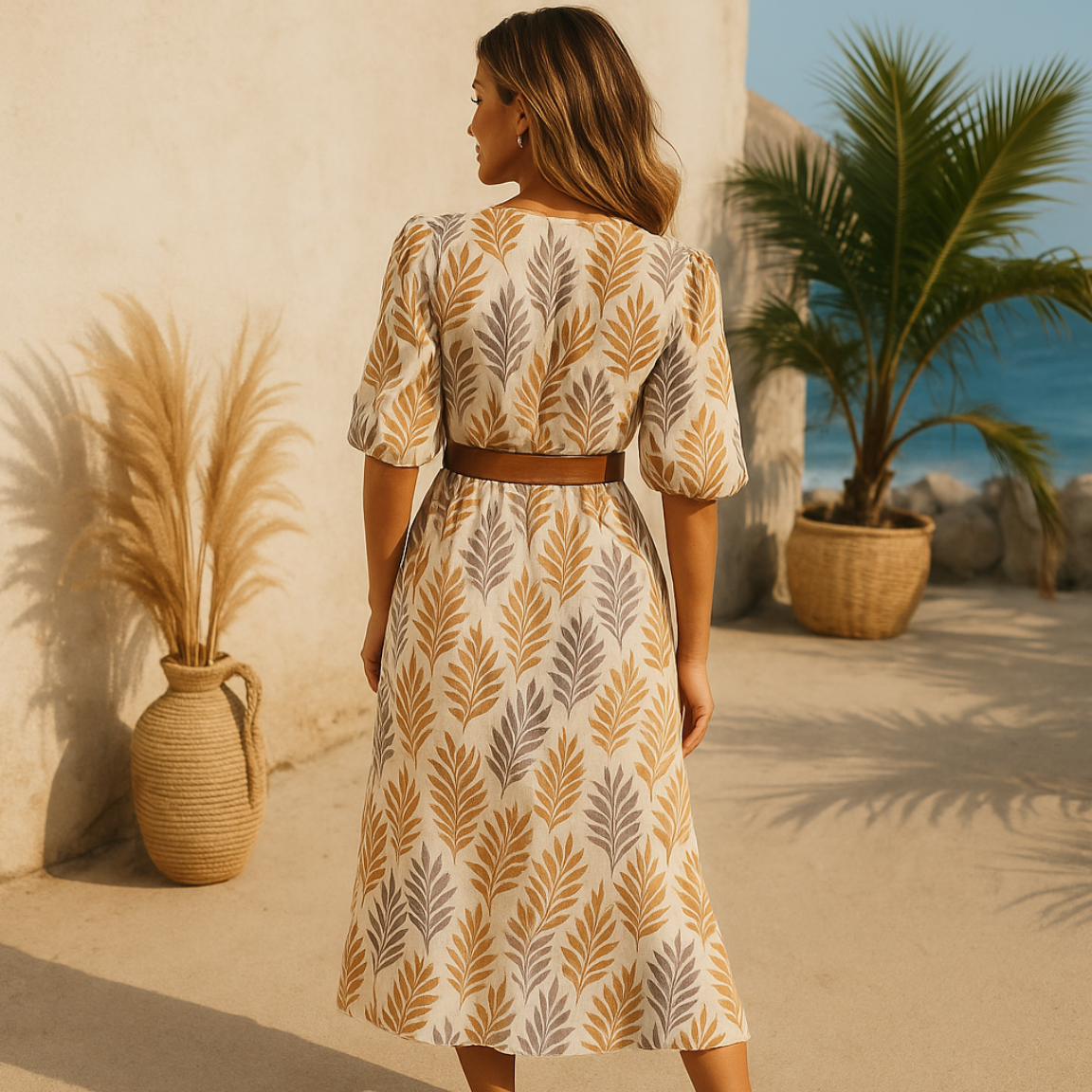Damen Kleid – Sommerliches Wickeldesign mit Boho-Flair