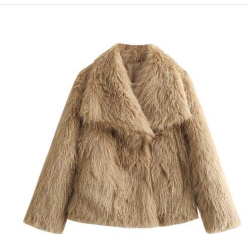 Damen Kunstpelzjacke – Luxuriöser Faux-Fur Mantel für Herbst und Winter
