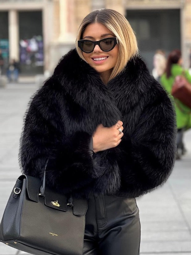 Damen Kunstpelzjacke – Luxuriöser Faux-Fur Mantel für Herbst und Winter