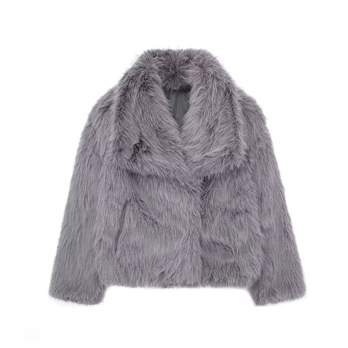 Damen Kunstpelzjacke – Luxuriöser Faux-Fur Mantel für Herbst und Winter