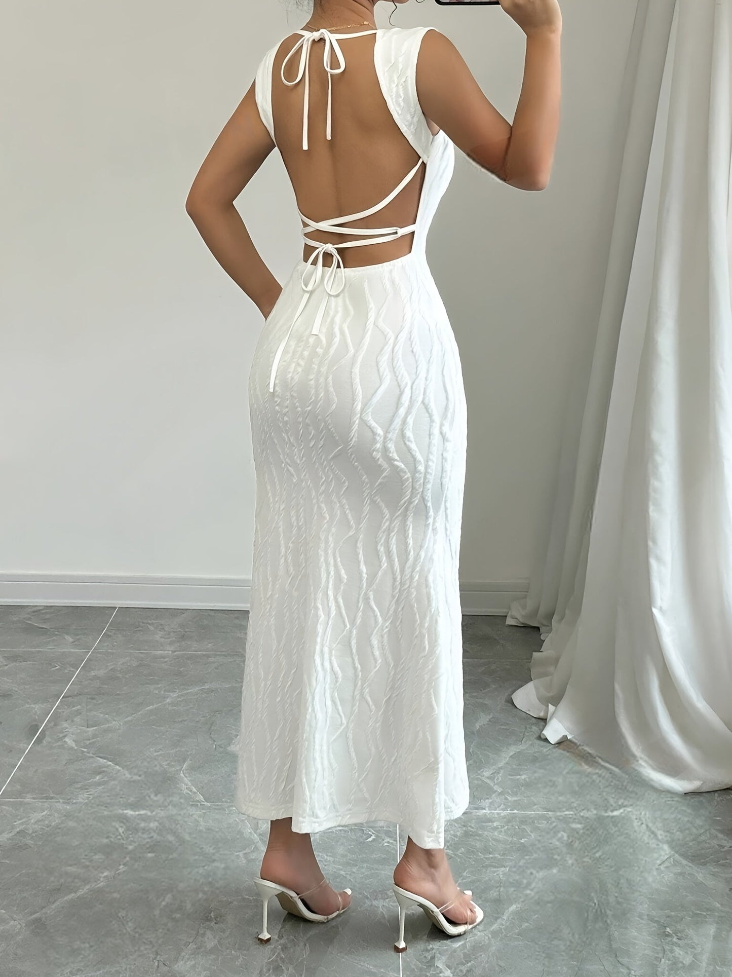 Damen Maxikleid mit quadratischem Ausschnitt und Bodycon-Stil – Zeitlose Eleganz für besondere Anlässe