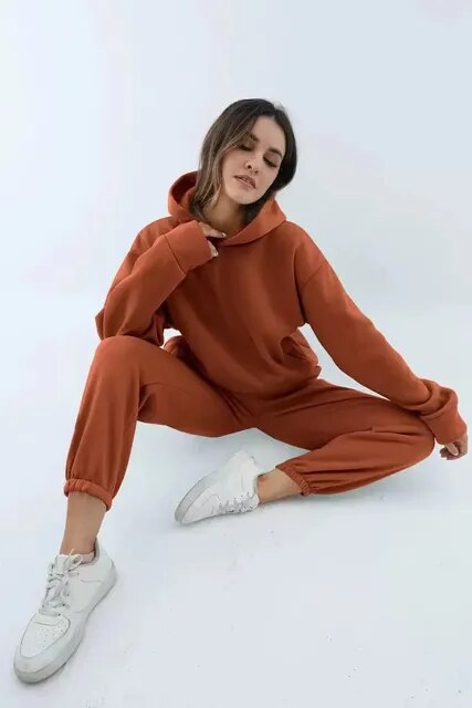 Damen Oversize Hoodie und Jogger Trainingsanzug – Lässiges Zweiteiliges Loungewear Set9
