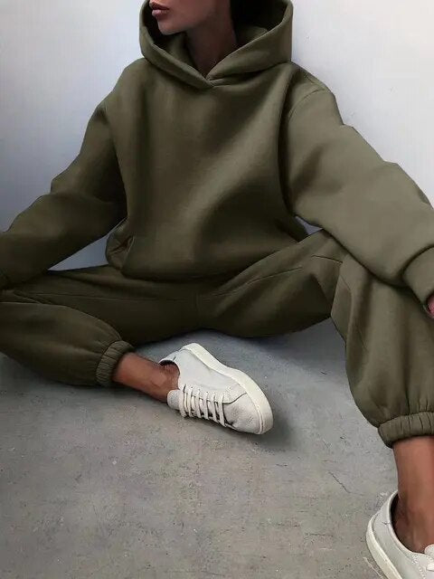 Damen Oversize Hoodie und Jogger Trainingsanzug – Lässiges Zweiteiliges Loungewear Set6