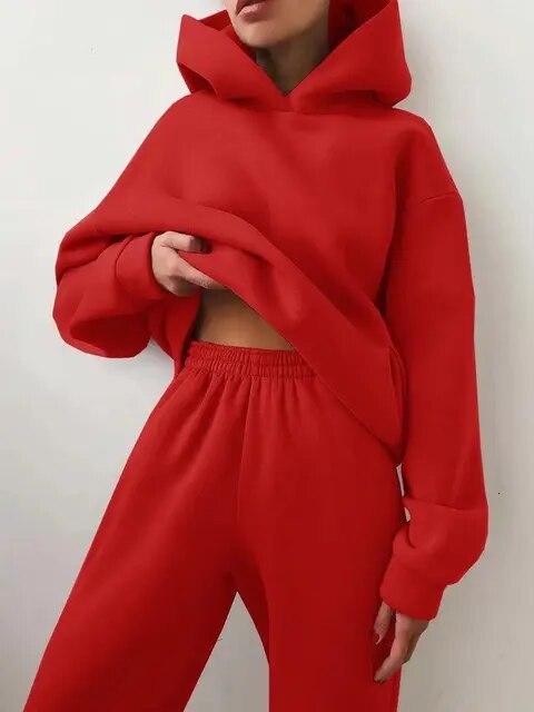 Damen Oversize Hoodie und Jogger Trainingsanzug – Lässiges Zweiteiliges Loungewear Set7
