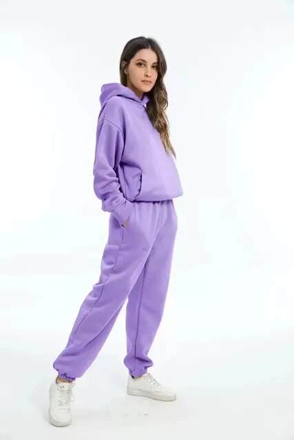 Damen Oversize Hoodie und Jogger Trainingsanzug – Lässiges Zweiteiliges Loungewear Set3