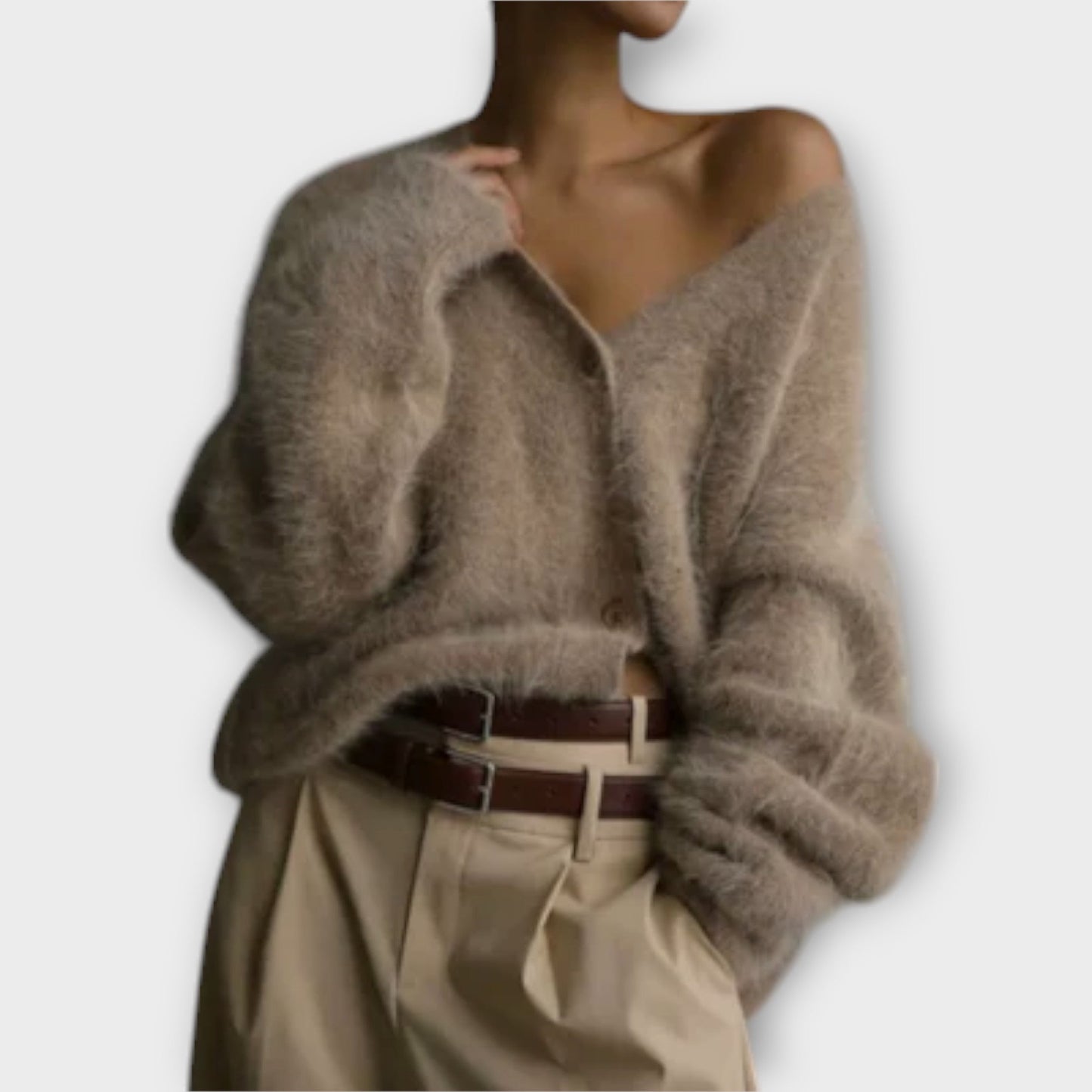 Damen Oversize Pullover mit V-Ausschnitt – Weichheit und Stil