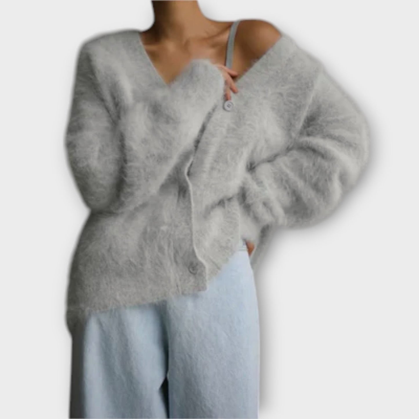 Damen Oversize Pullover mit V-Ausschnitt – Weichheit und Stil