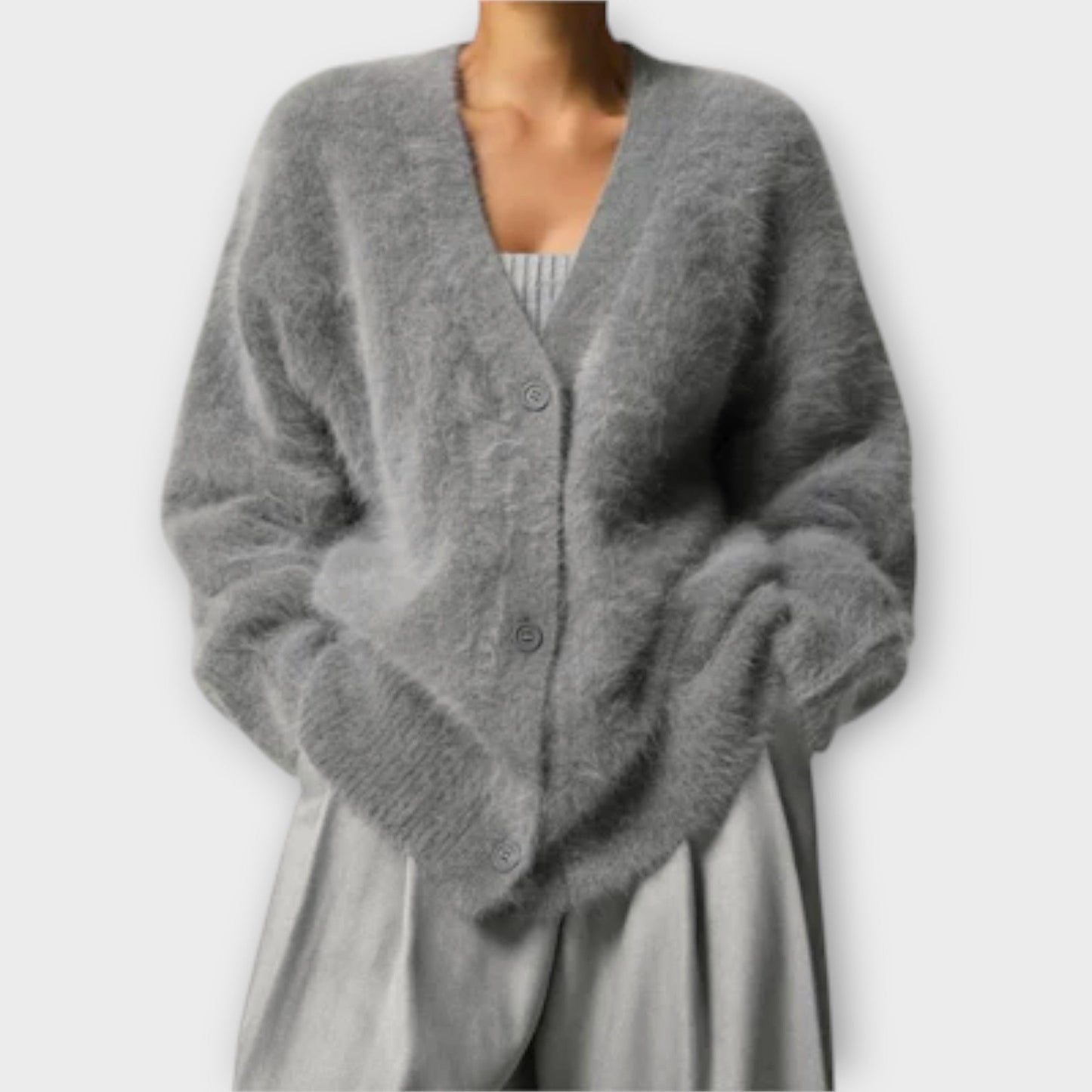 Damen Oversize Pullover mit V-Ausschnitt – Weichheit und Stil