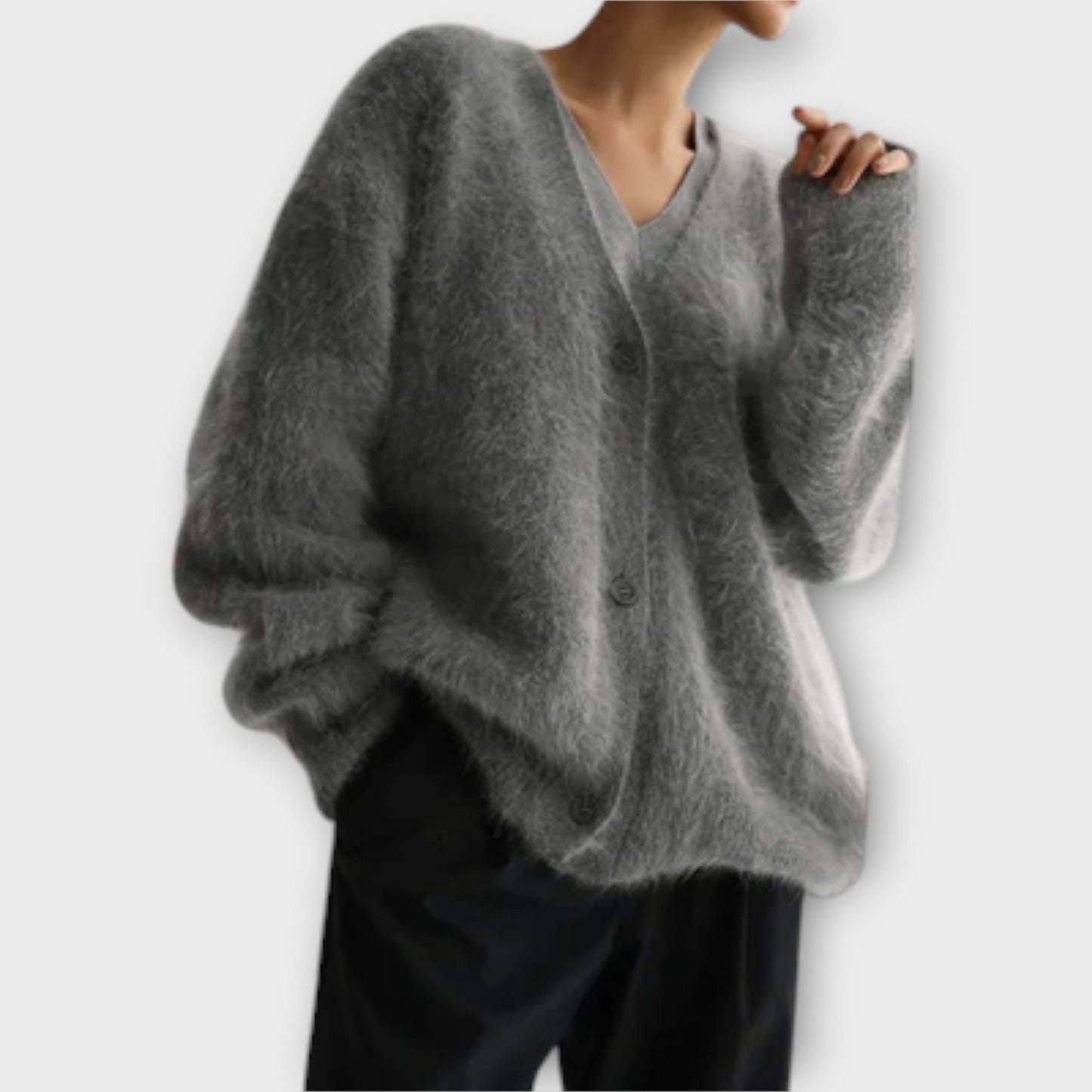 Damen Oversize Pullover mit V-Ausschnitt – Weichheit und Stil