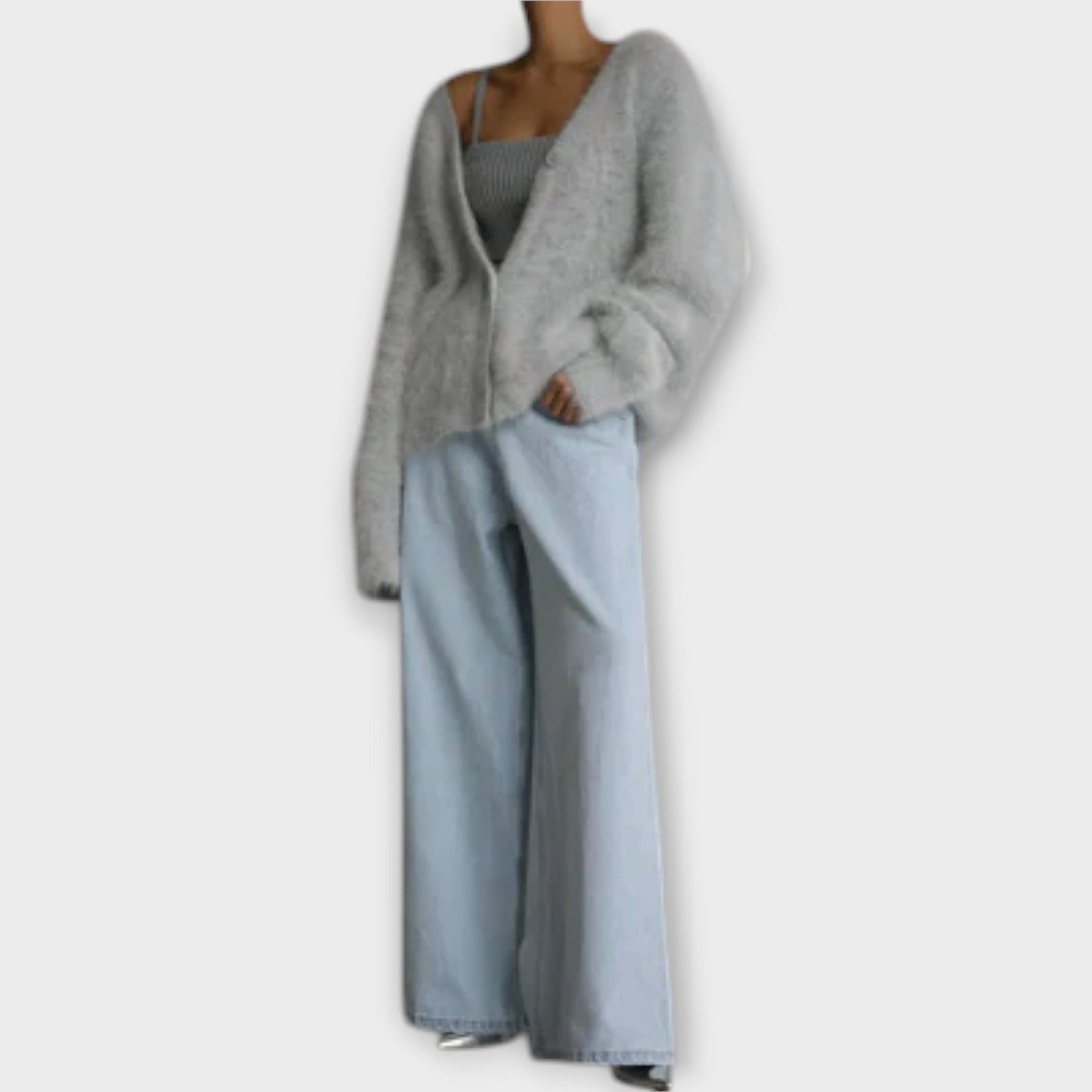 Damen Oversize Pullover mit V-Ausschnitt – Weichheit und Stil