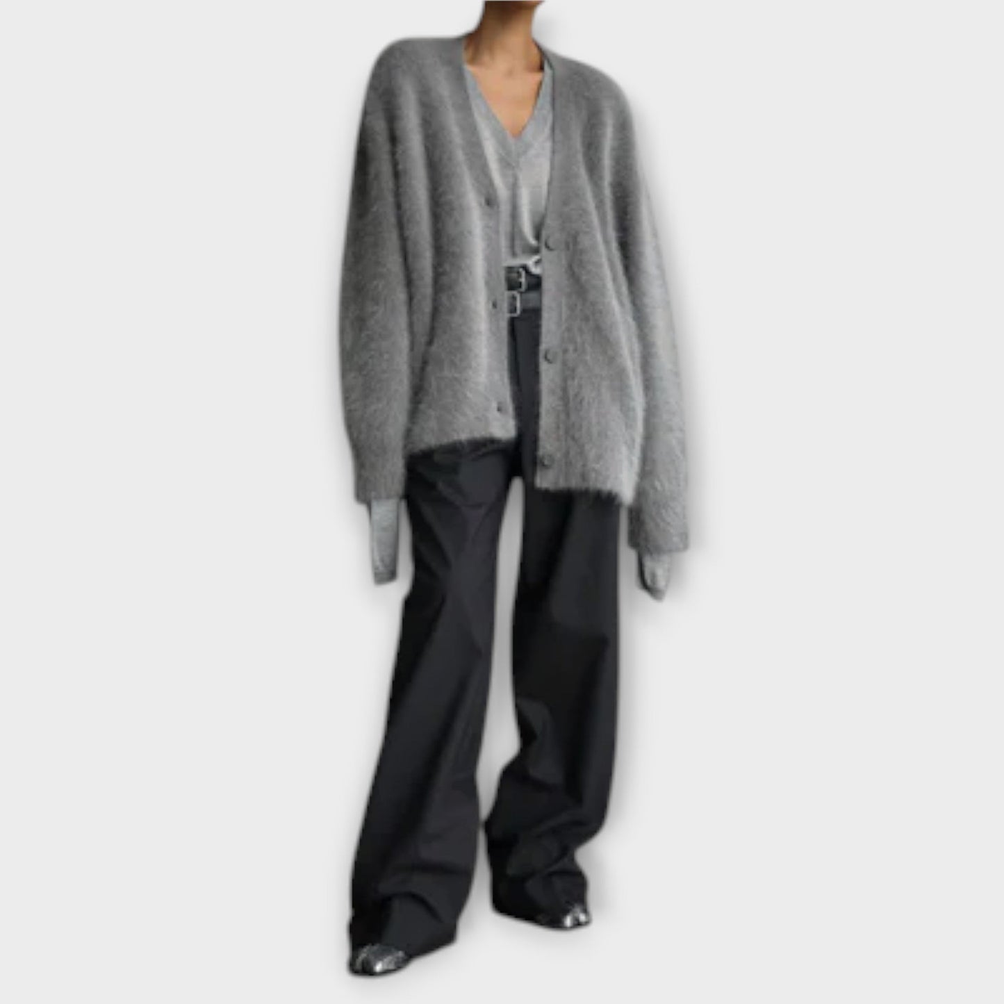 Damen Oversize Pullover mit V-Ausschnitt – Weichheit und Stil