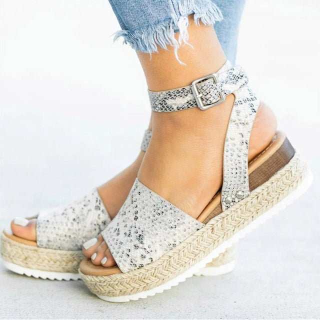 Damen Plateau-Sandalen Offene Zehe