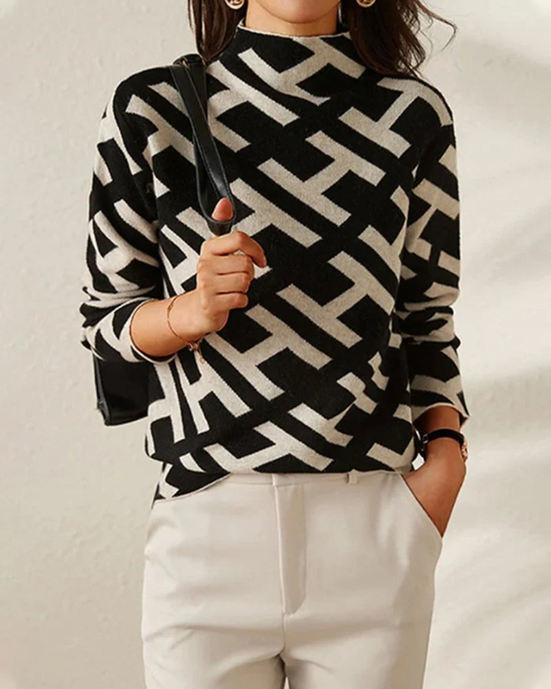 Damen Pullover mit Modernem Muster – Eleganz trifft Komfort