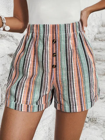 Damen Shorts Mit Streifen - Kurze Hosen