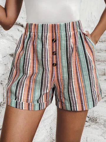 Damen Shorts Mit Streifen - Kurze Hosen