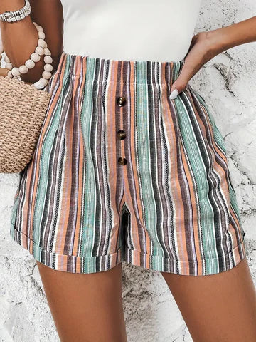 Damen Shorts Mit Streifen - Kurze Hosen