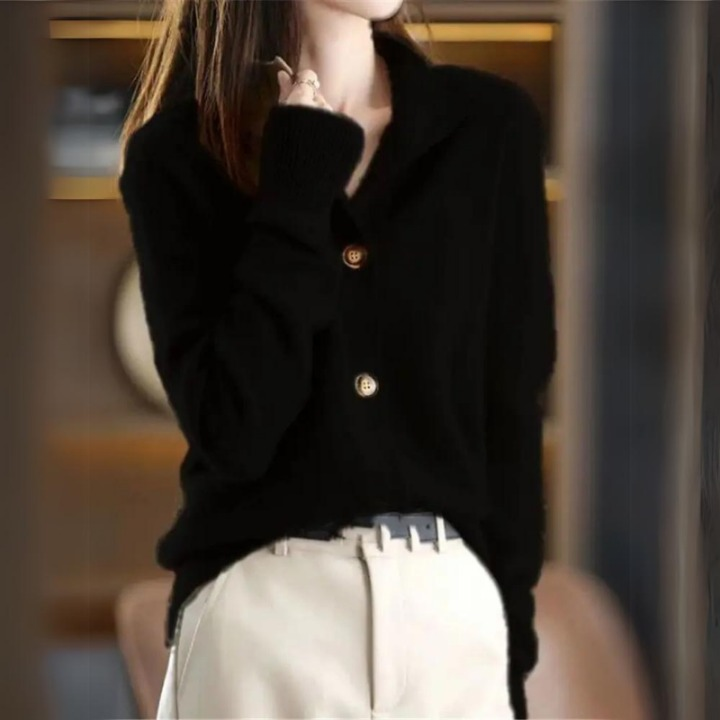 Damen-Strickcardigan mit V-Ausschnitt und Knöpfen – Zeitlos und elegant für jeden Anlass2