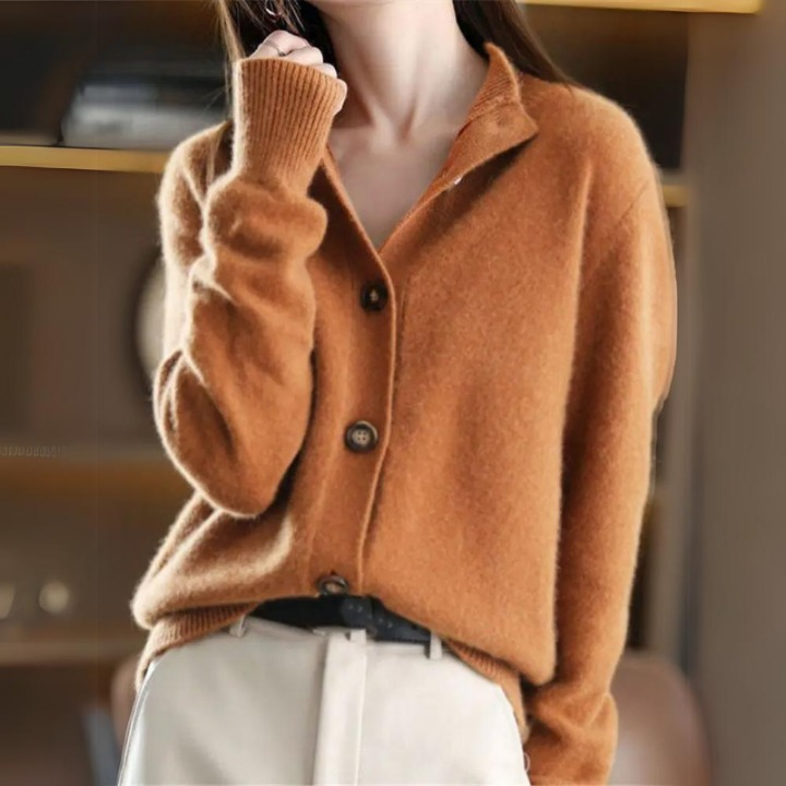 Damen-Strickcardigan mit V-Ausschnitt und Knöpfen – Zeitlos und elegant für jeden Anlass3