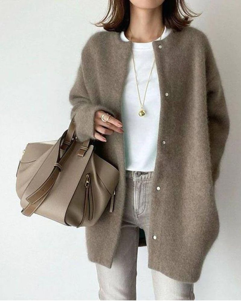 Damen-Strickjacke mit Knöpfen – Gemütliche und vielseitige Schicht für jeden Tag3