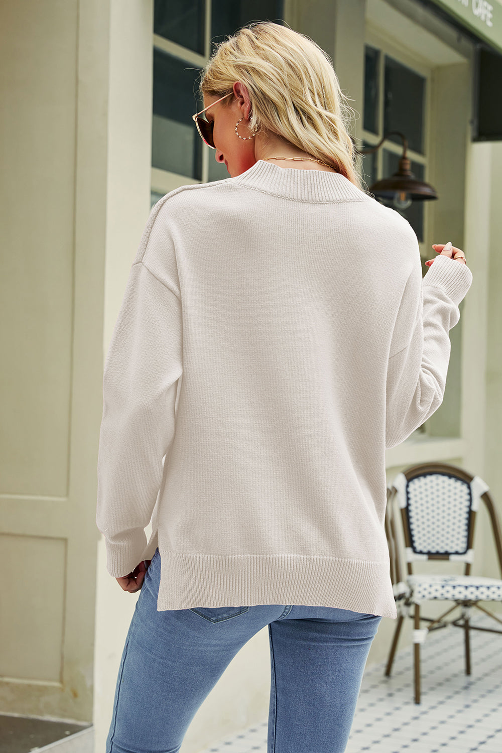 Damen Strickpullover mit Lippen-Print – Trendig & Bequem