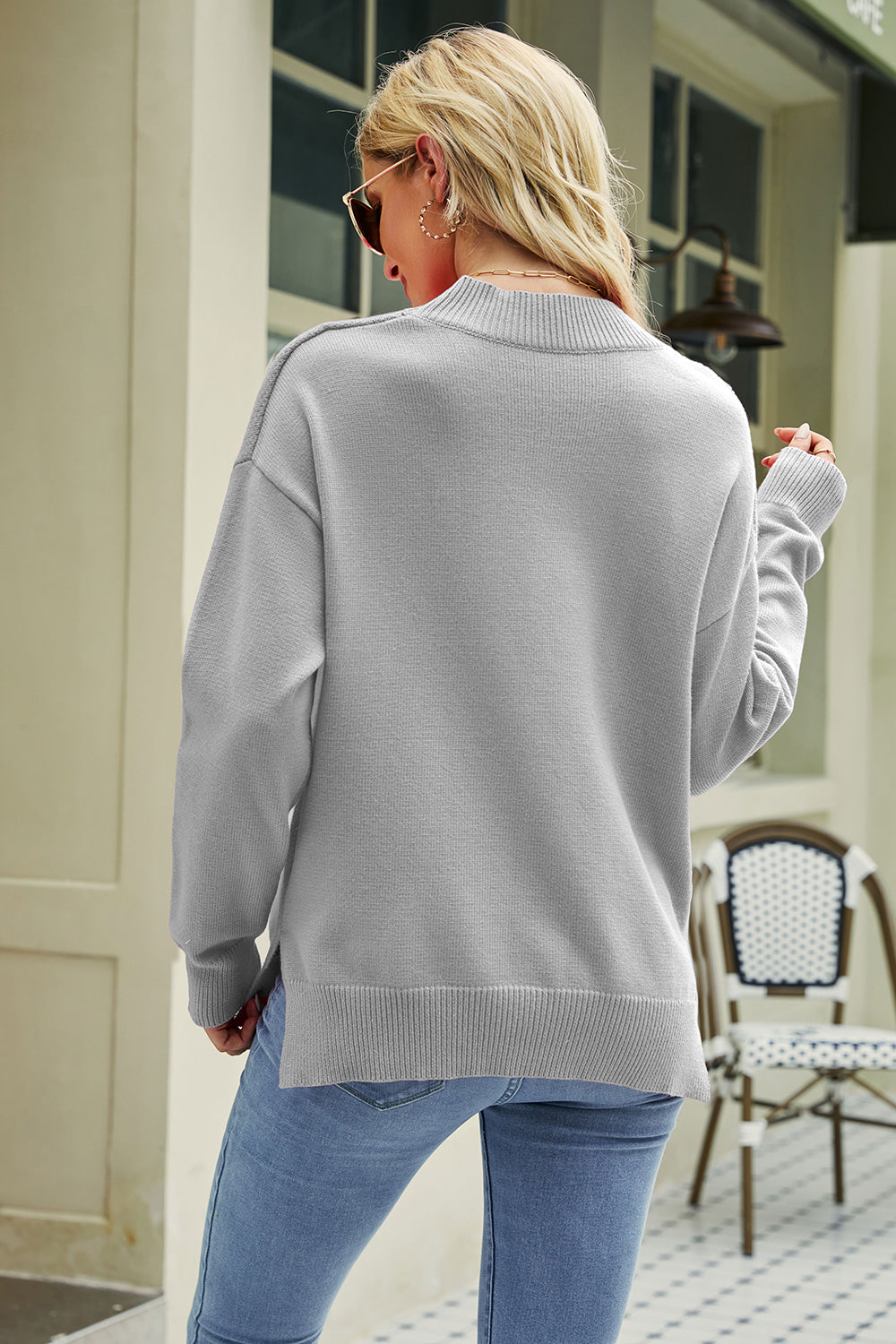 Damen Strickpullover mit Lippen-Print – Trendig & Bequem