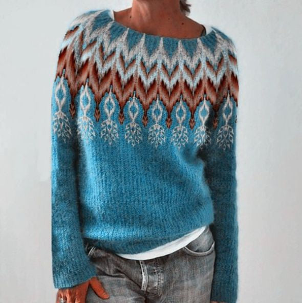 Damen-Strickpullover mit nordischem Muster – Warmer und stilvoller Winterlook