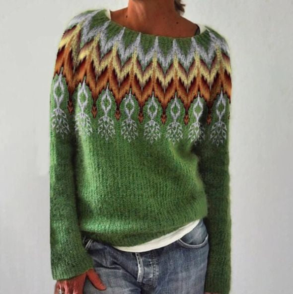 Damen-Strickpullover mit nordischem Muster – Warmer und stilvoller Winterlook2