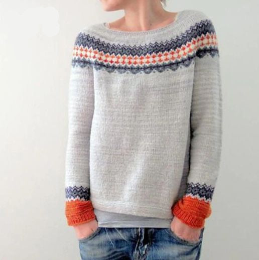 Damen-Strickpullover mit nordischem Muster – Warmer und stilvoller Winterlook1