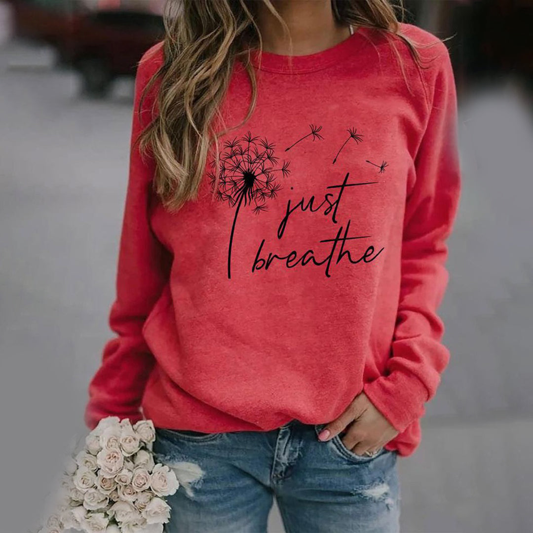Damen-Sweatshirt mit "Just Breathe"-Motiv – Bequem und inspirierend für den Alltag3