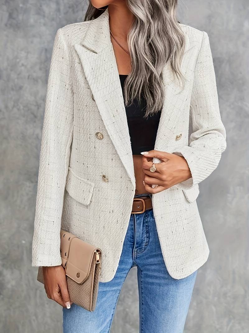 Damen Tweed-Blazer mit Knopfleiste – Elegant & Zeitlos