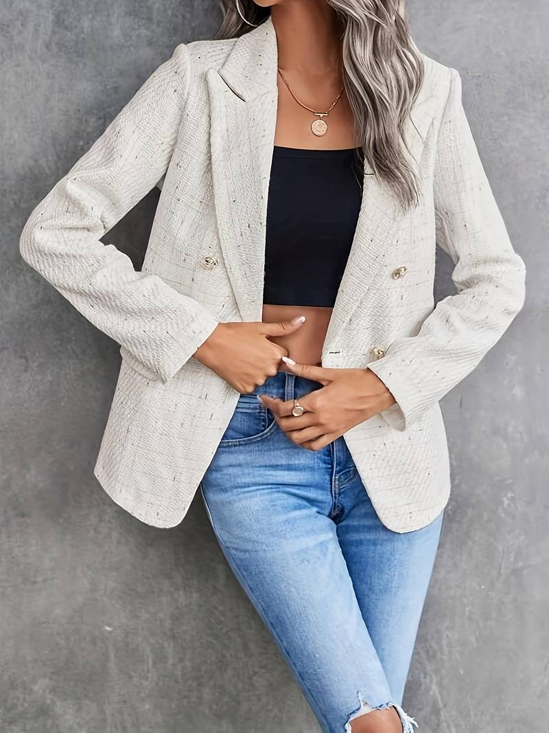 Damen Tweed-Blazer mit Knopfleiste – Elegant & Zeitlos