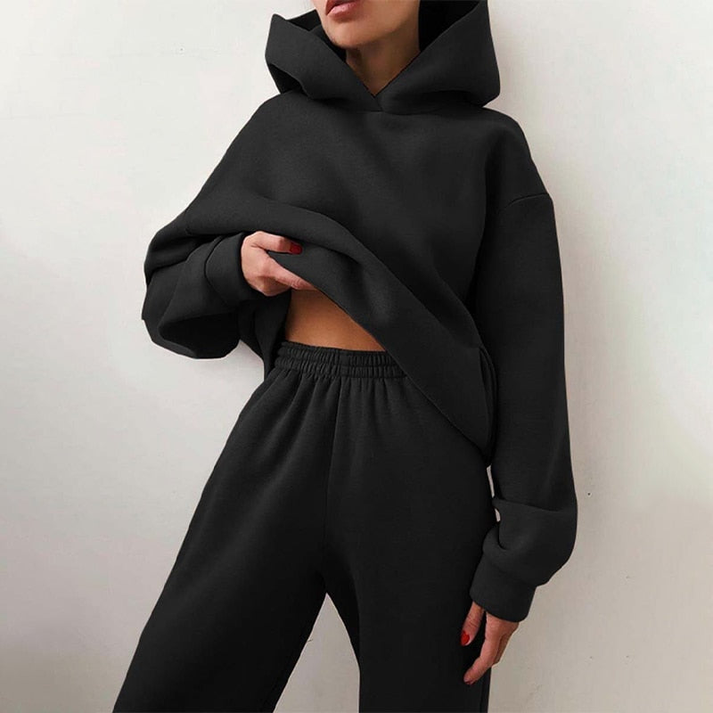 Damen Zweiteiliges Oversize Hoodie und Jogger Set – Bequeme Loungewear mit Relaxed Fit1