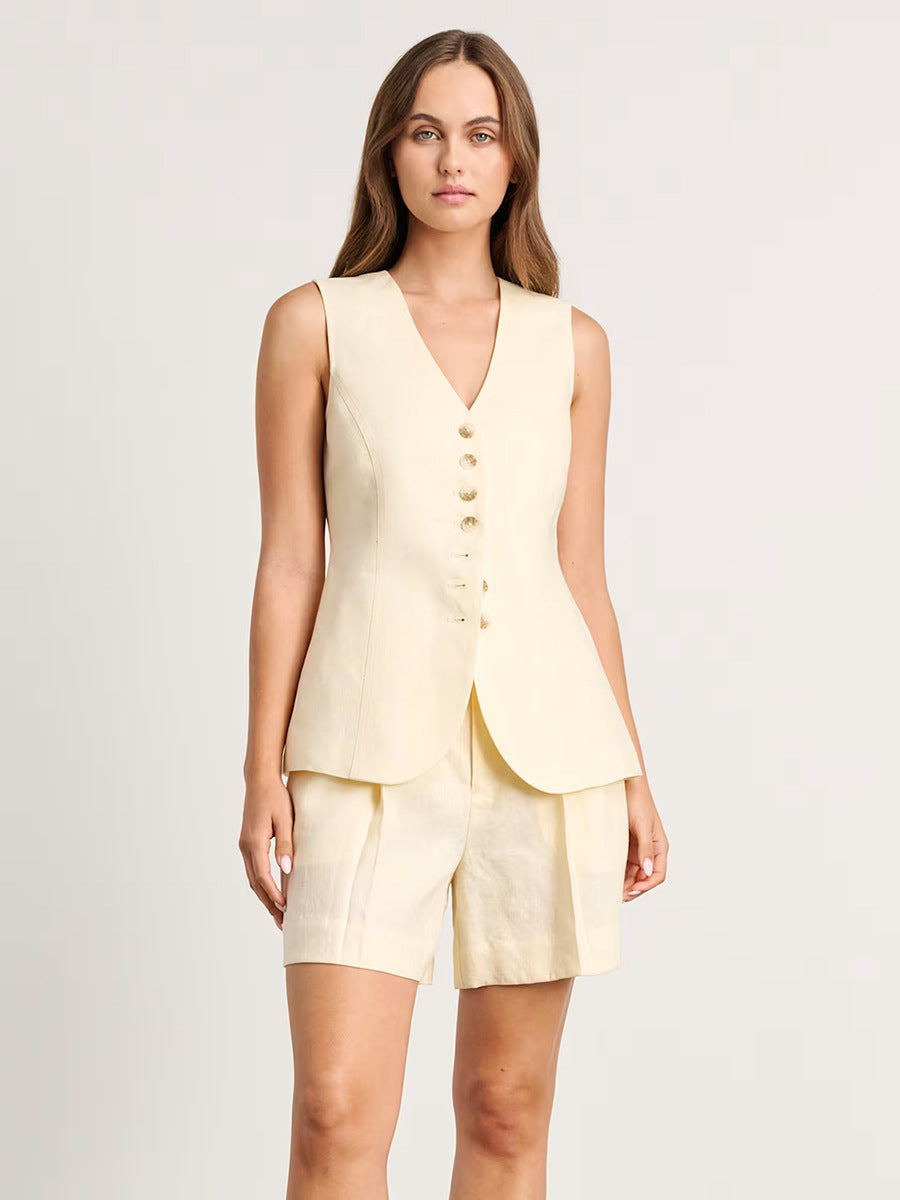 Damenmode Sommer Weste und Shorts Set