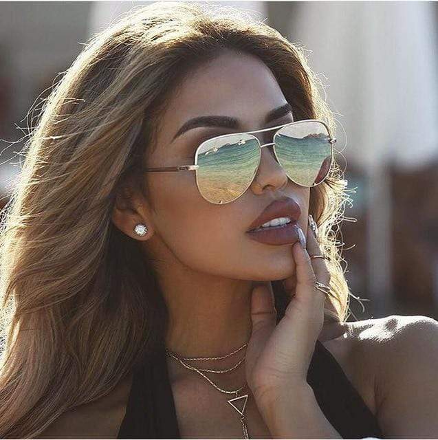 Designer Aviator Sonnenbrille für Damen