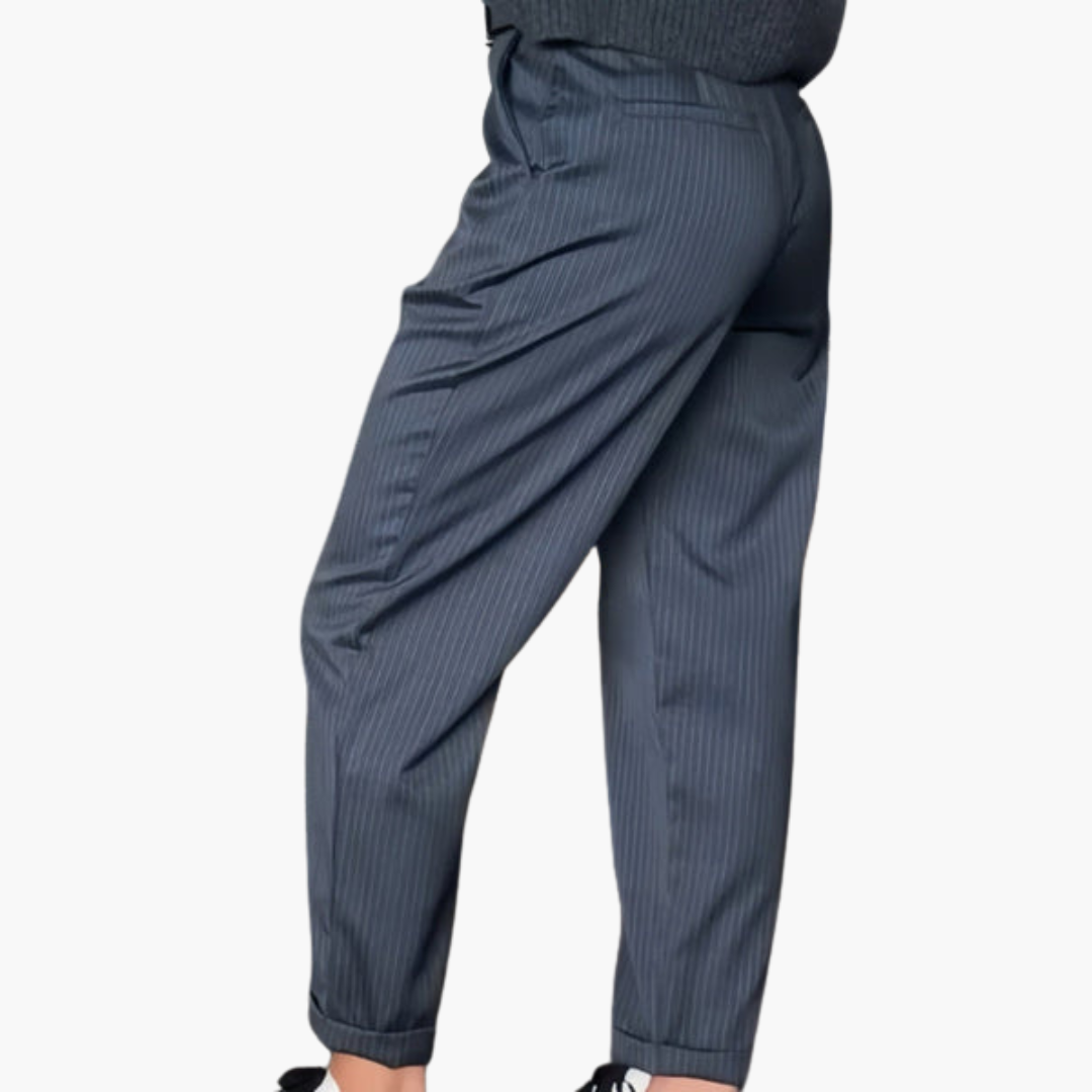 Men's elegant high-embossed suit trousers
