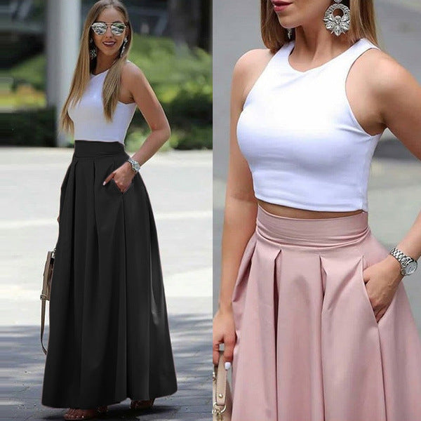 Elegant Maxon Squirt mit hoher Taille und Taschen - stilvoll und komfortabel