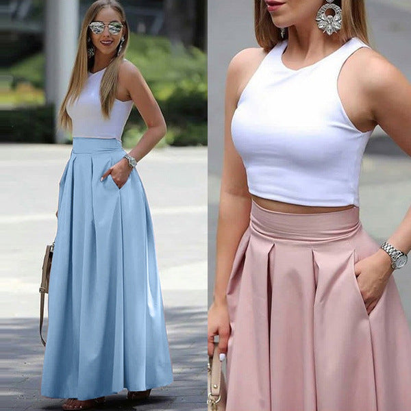 Elegant Maxon Squirt mit hoher Taille und Taschen - stilvoll und komfortabel