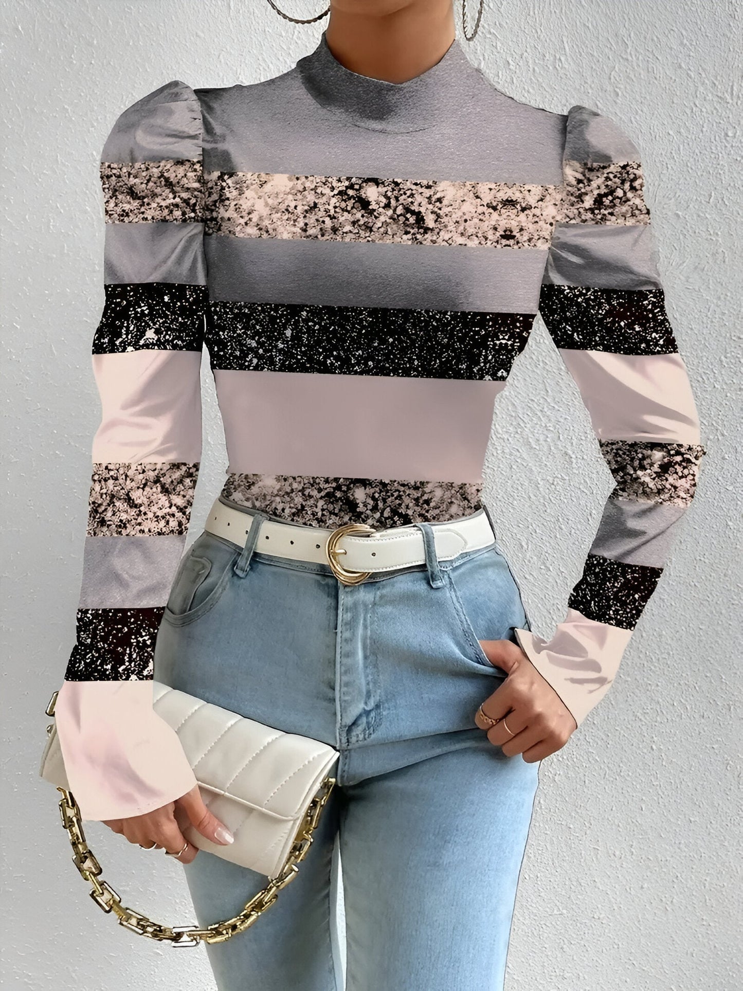 Elegante Bluse Damen mit Blumen