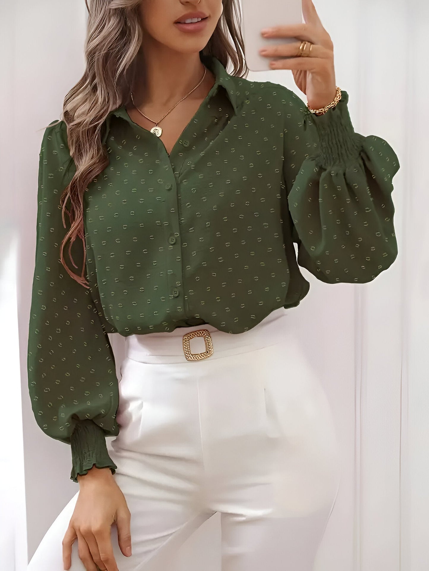 Elegante Bluse Damen mit Punkten