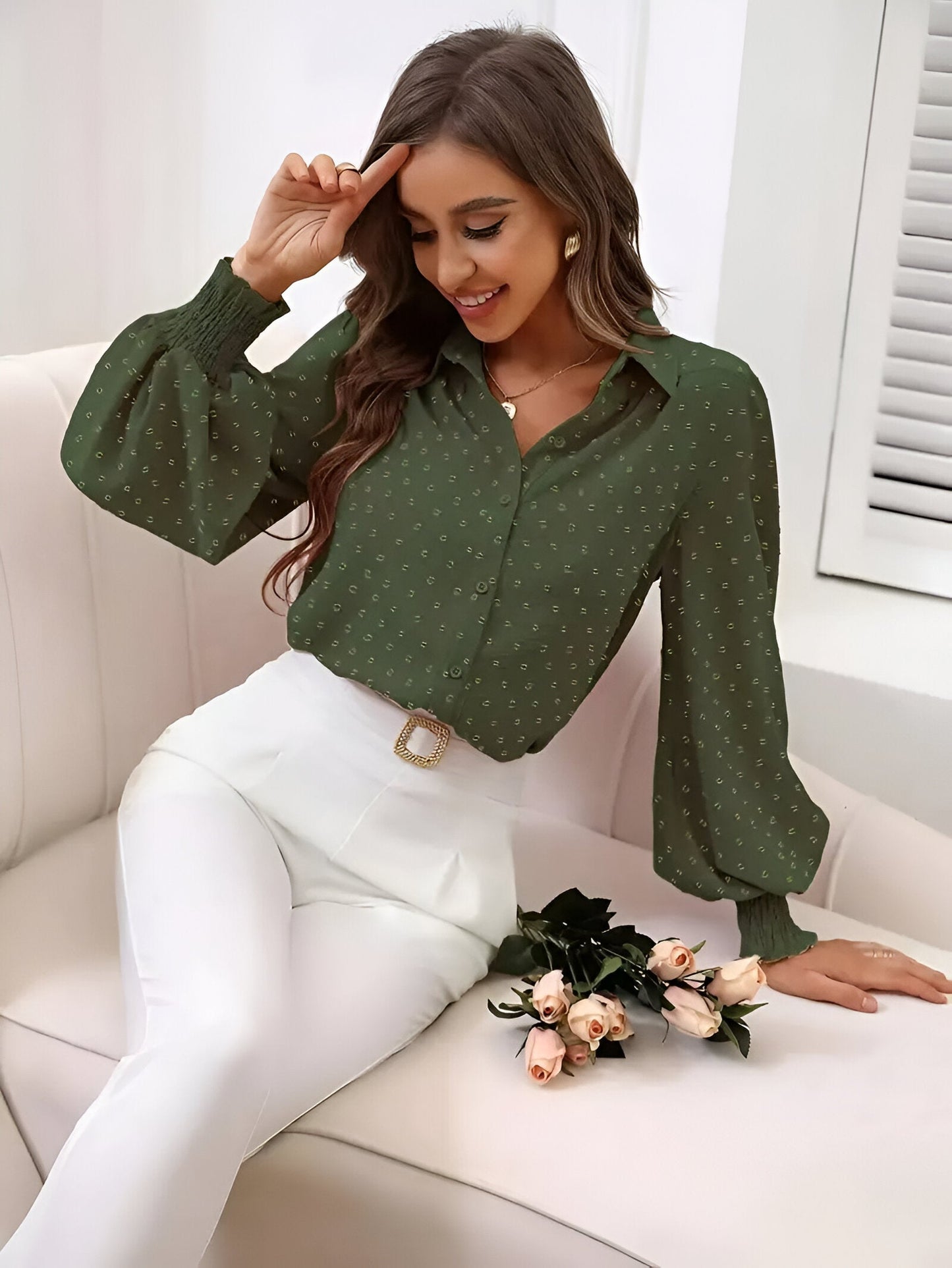 Elegante Bluse Damen mit Punkten