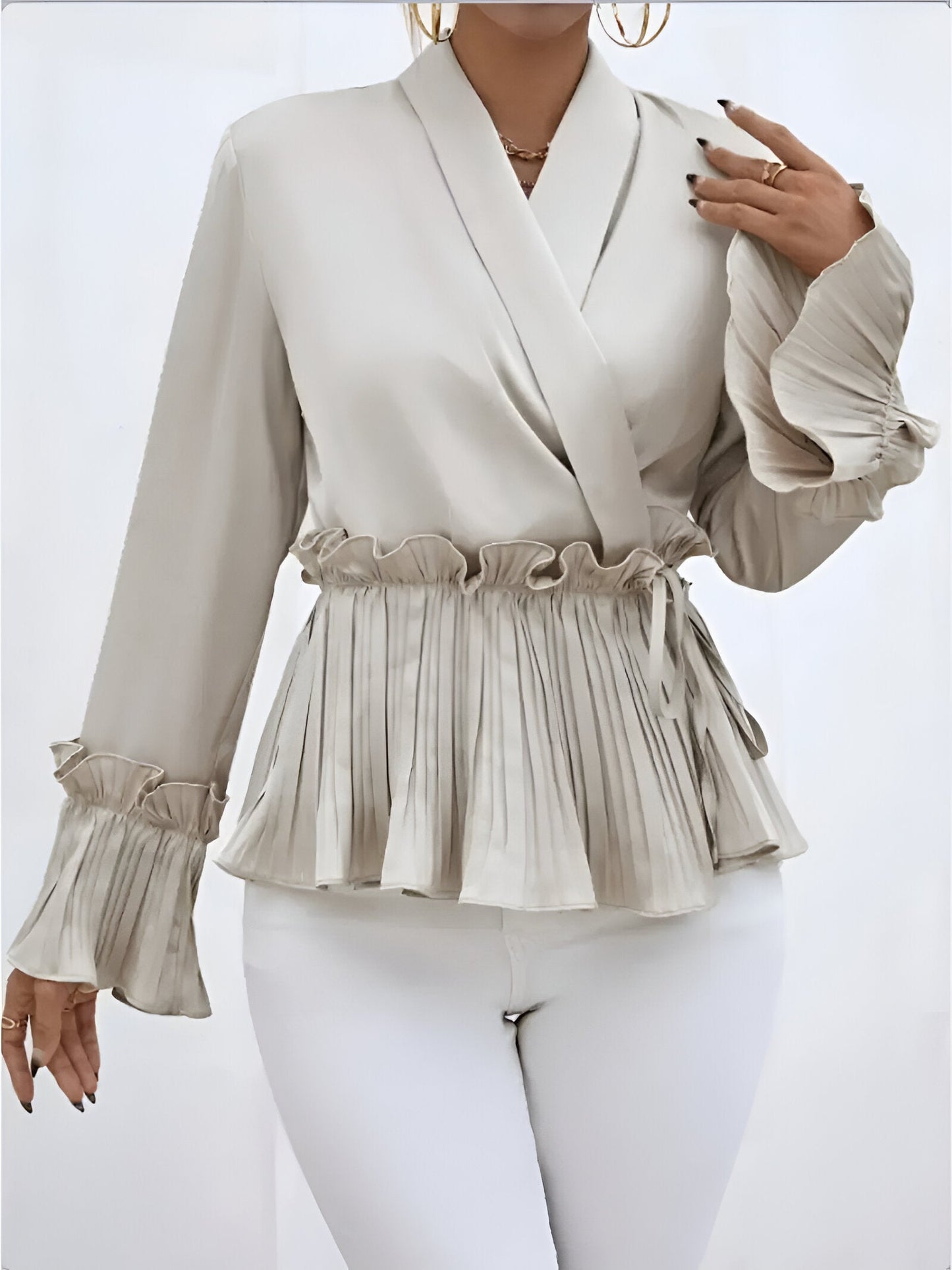 Elegante Bluse Damen V-Ausschnitt
