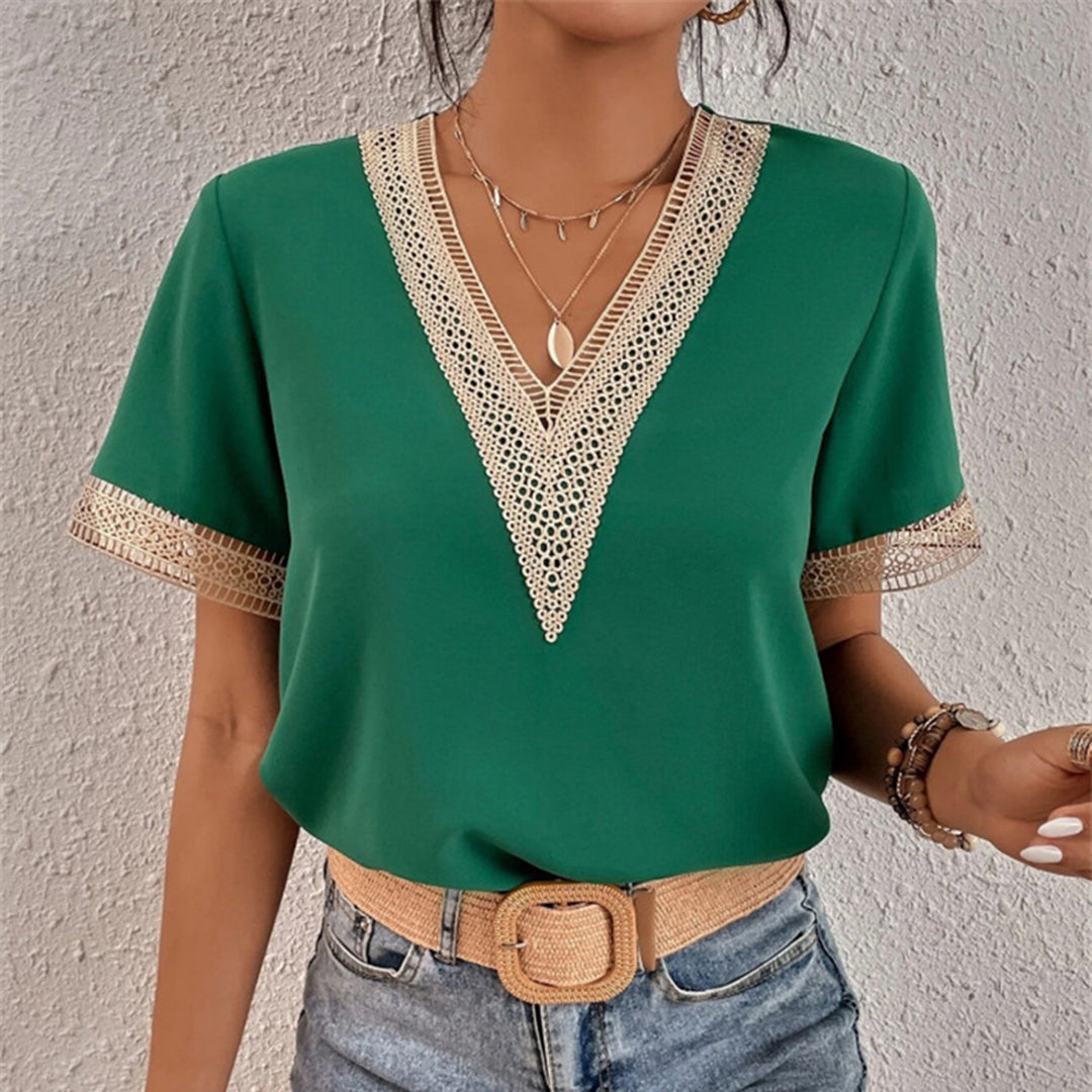 Elegante Bluse Damen V-Ausschnitt