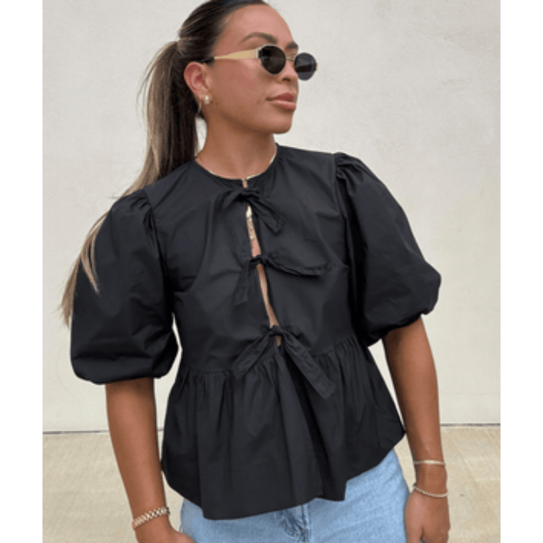 Elegante Bluse mit Puffärmeln