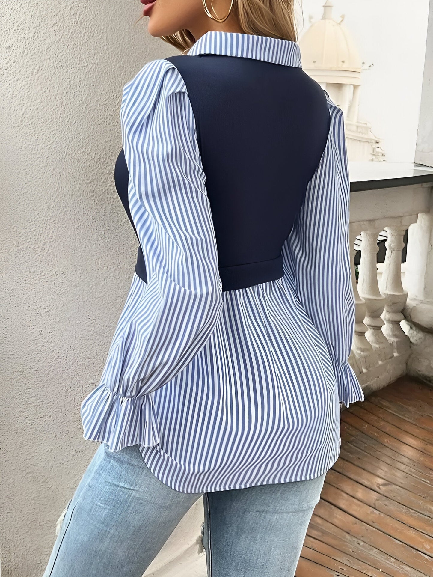 Elegante Damen Bluse mit Streifen